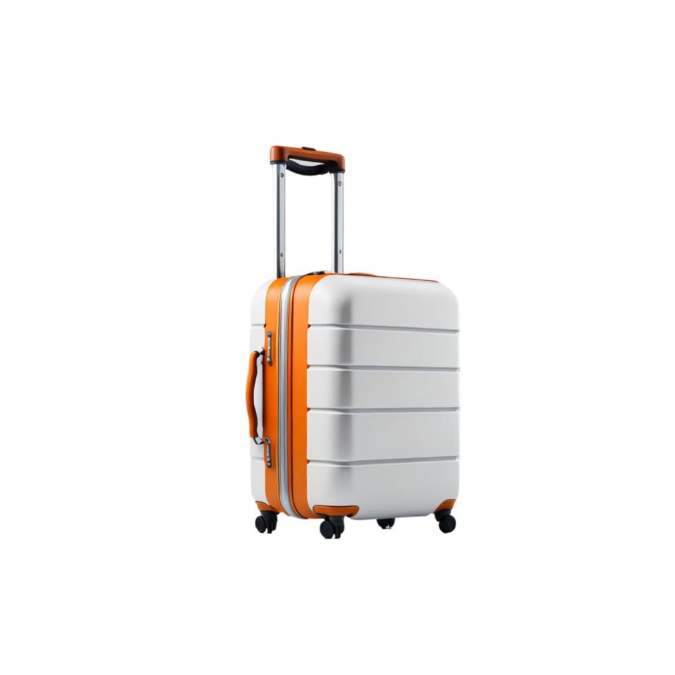 aislado blanco carretilla equipaje bolso en transparente fondo, viaje bolso fotografía, viaje equipaje png