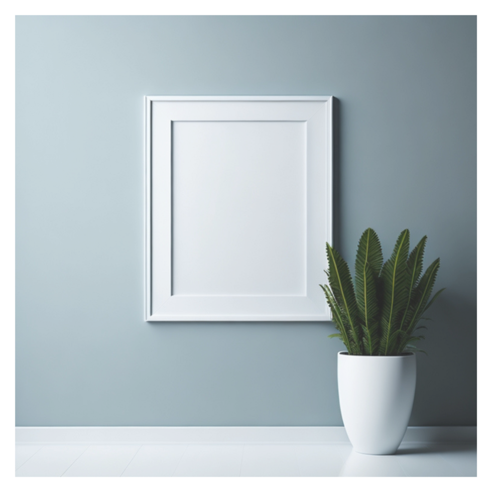 Blank Frame Mockup, Empty Frame Mockup, Frame with Potted Plant, Frame and Plant Mockup, Minimalist Frame Mockup png
