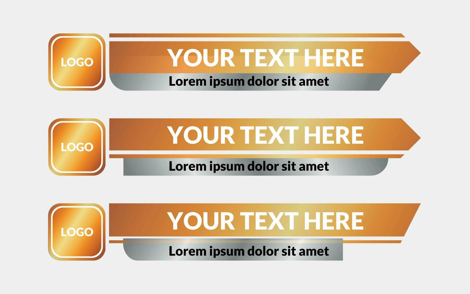 Vector golden luxury lower third frame title design vector