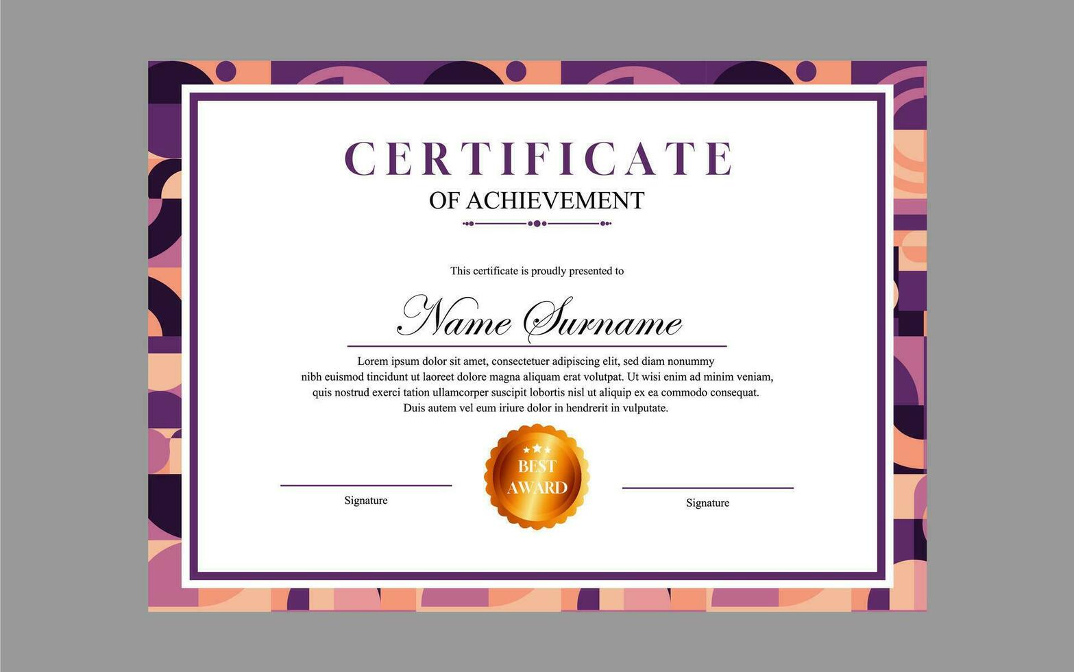 modern simple certificate design a4 geometric luxury certificate vector