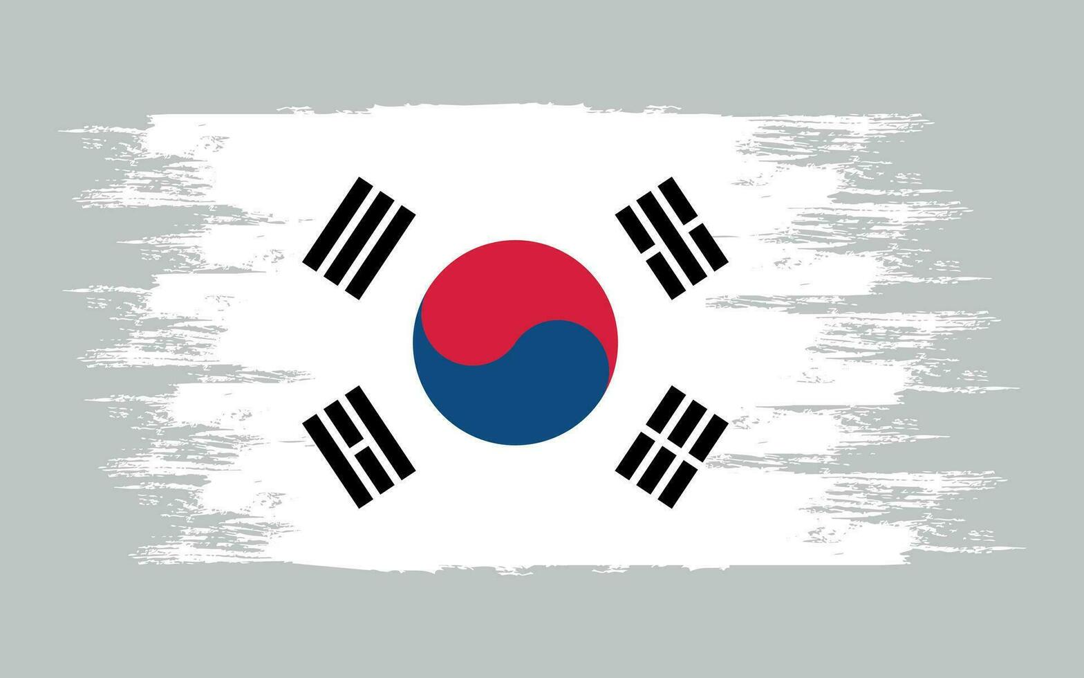 South korea flag template brush vector illustration