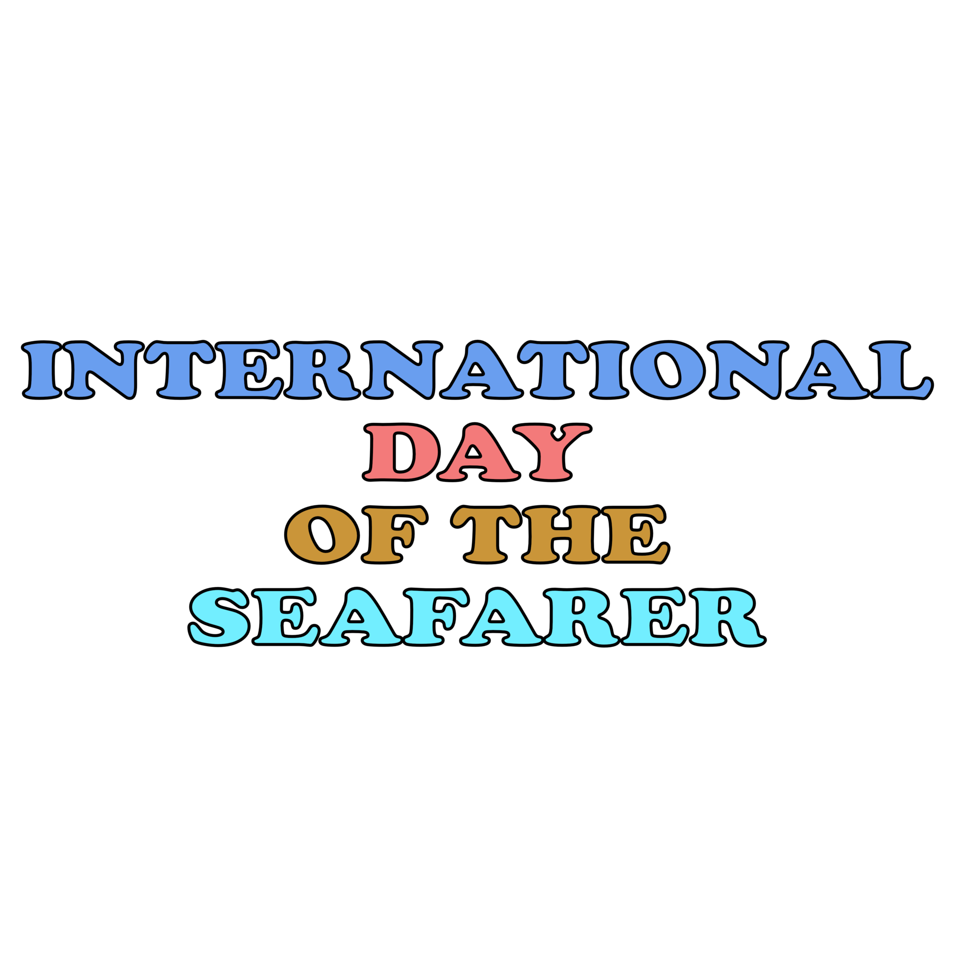 International Day of the Seafarer text typography, calligraphy