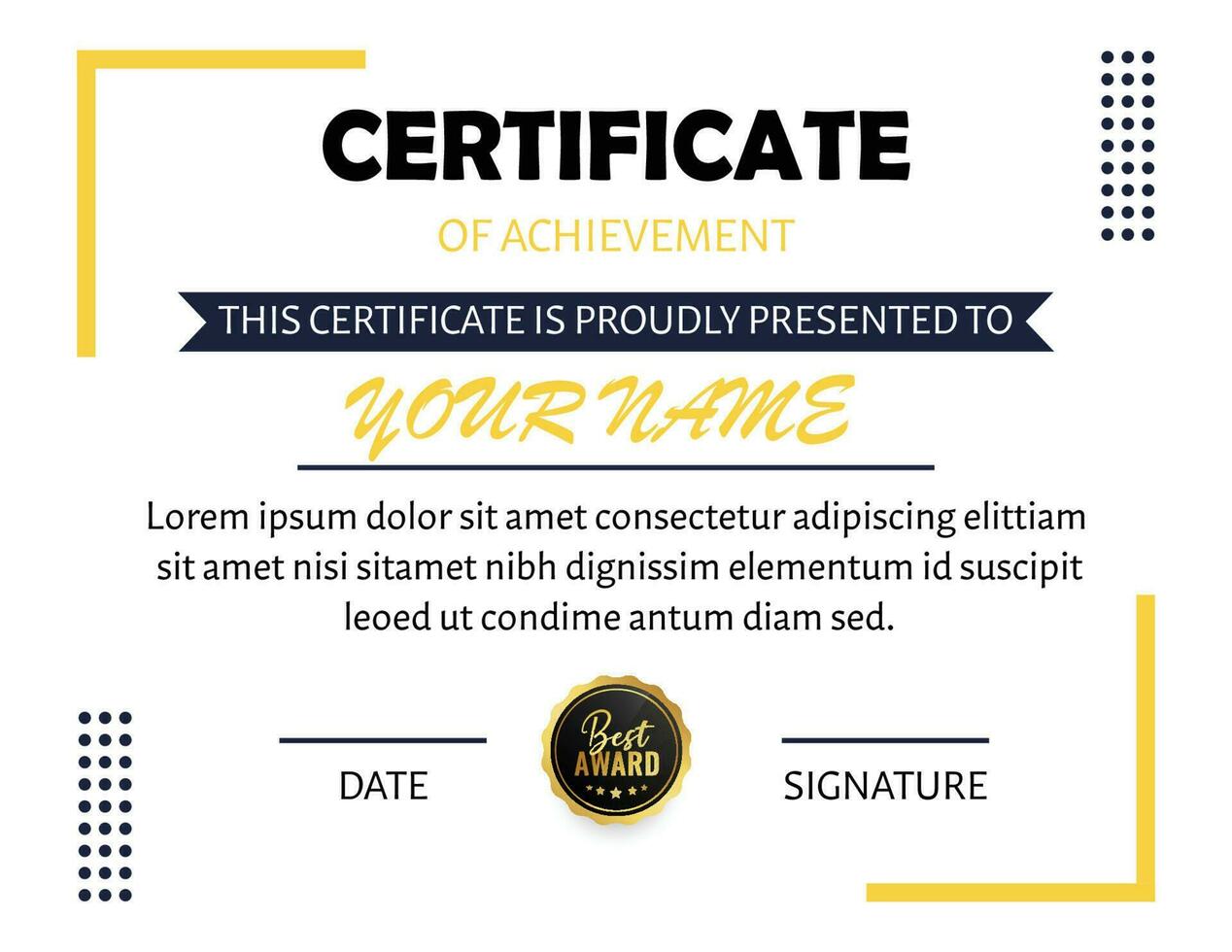 Modern certificate template premium golden black certificate template design vector