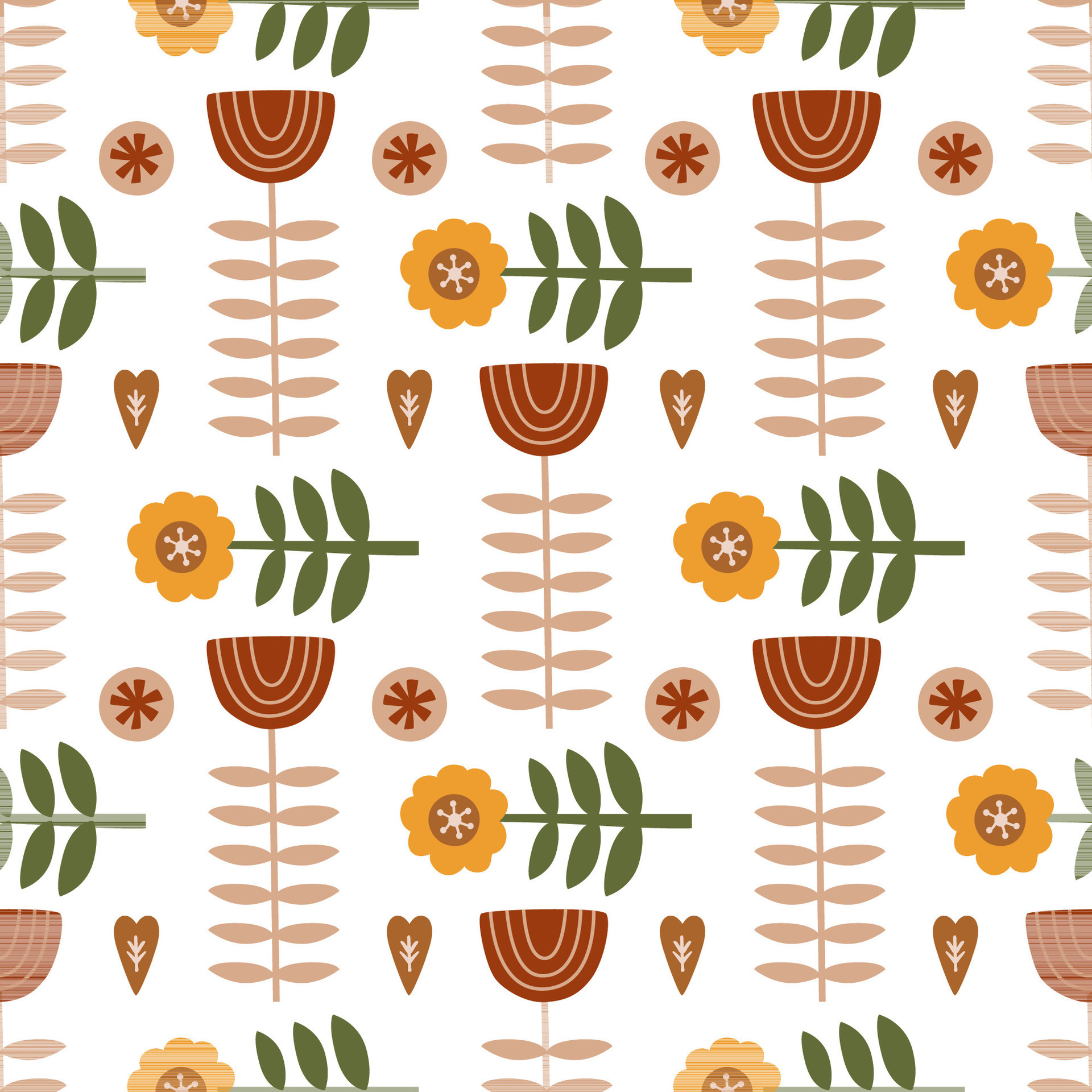 Scandinavian folk art pattern. Folk floral pattern. Swedish folk art