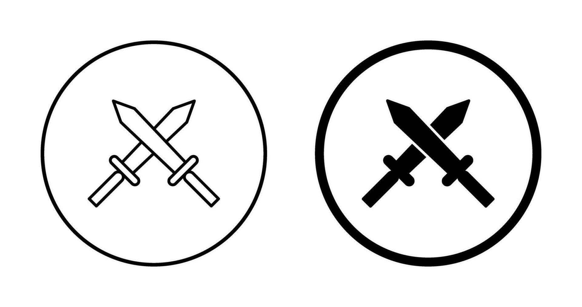 Unique Two Swords Vector Icon