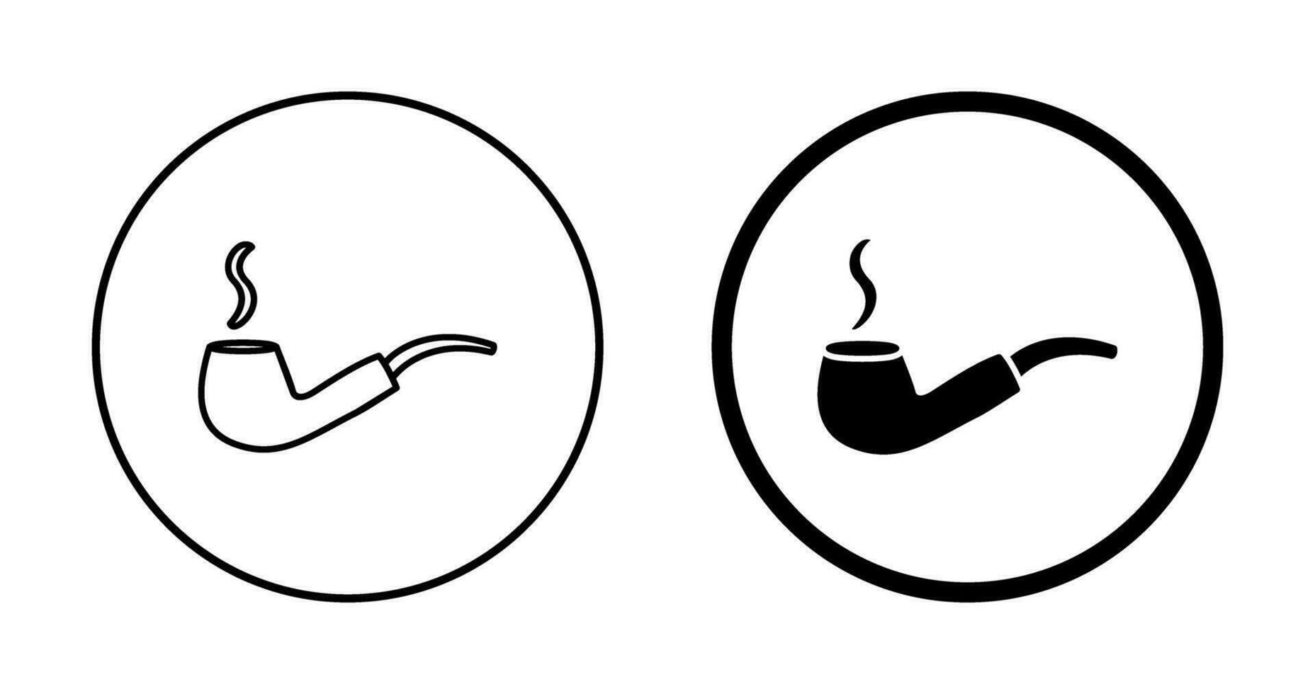 Unique Lit Smoking Pipe Vector Icon