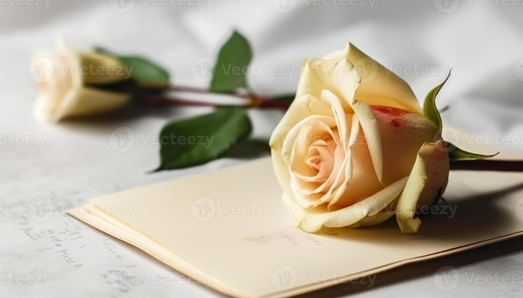 A Touch of Elegance - Greeting Card and Rose - photo