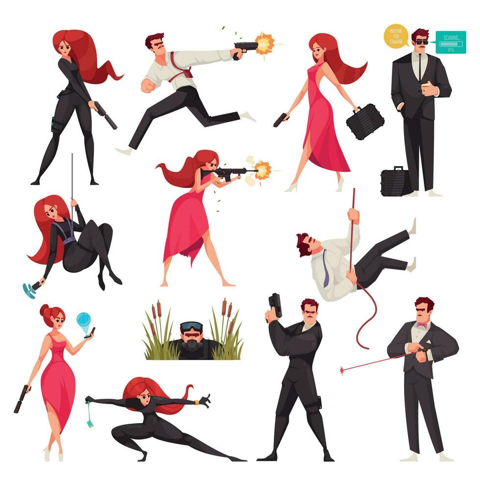 Secret Agents Set vector