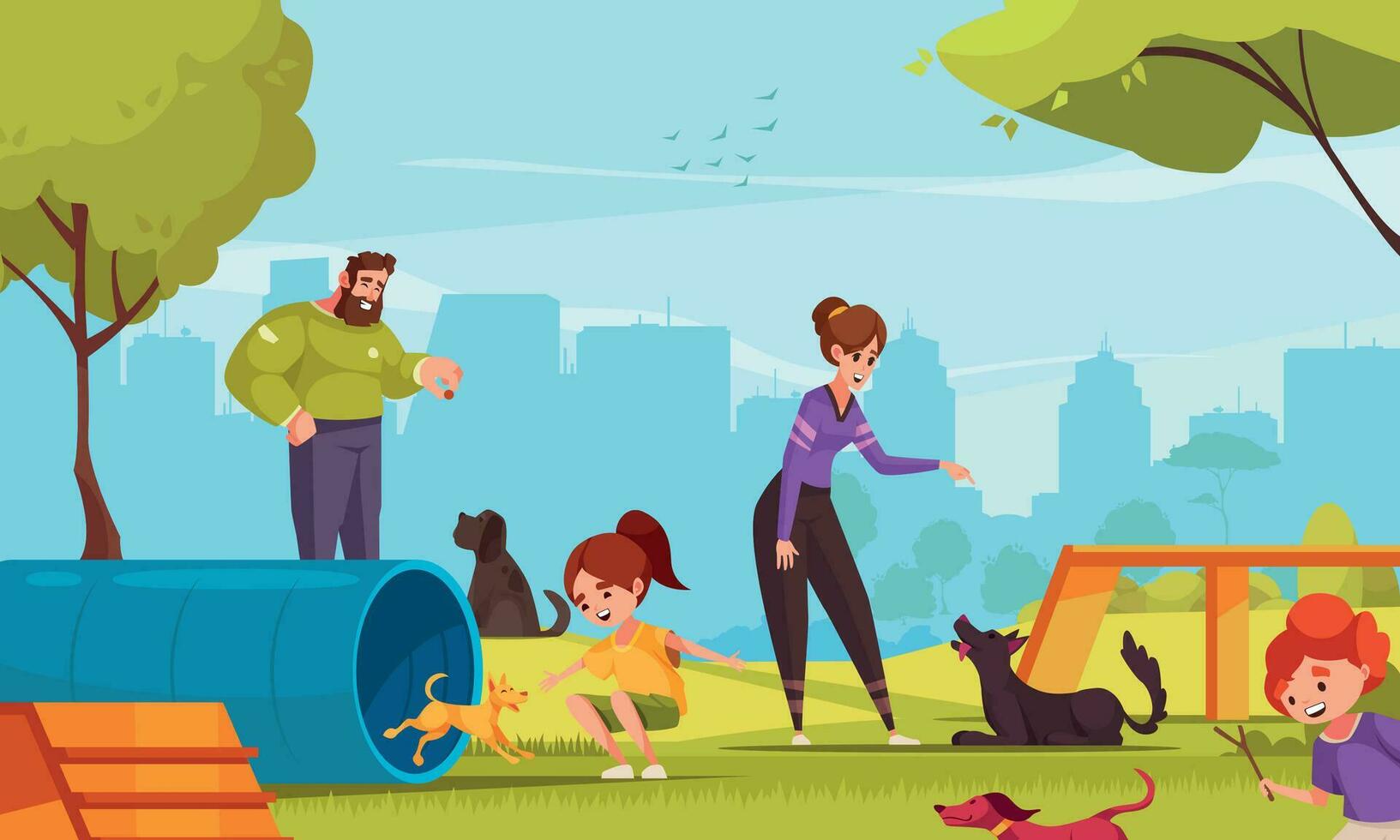Dog Playground Cartoon vector