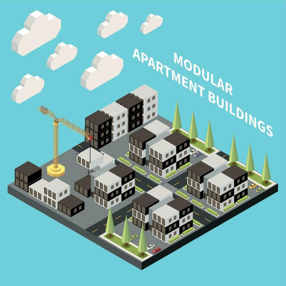 Modular Apartment Buildings vector