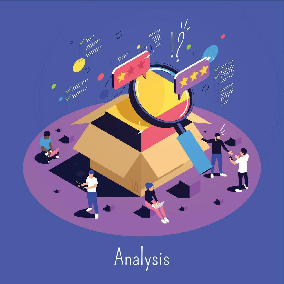 Product Quality Control Isometric Composition vector