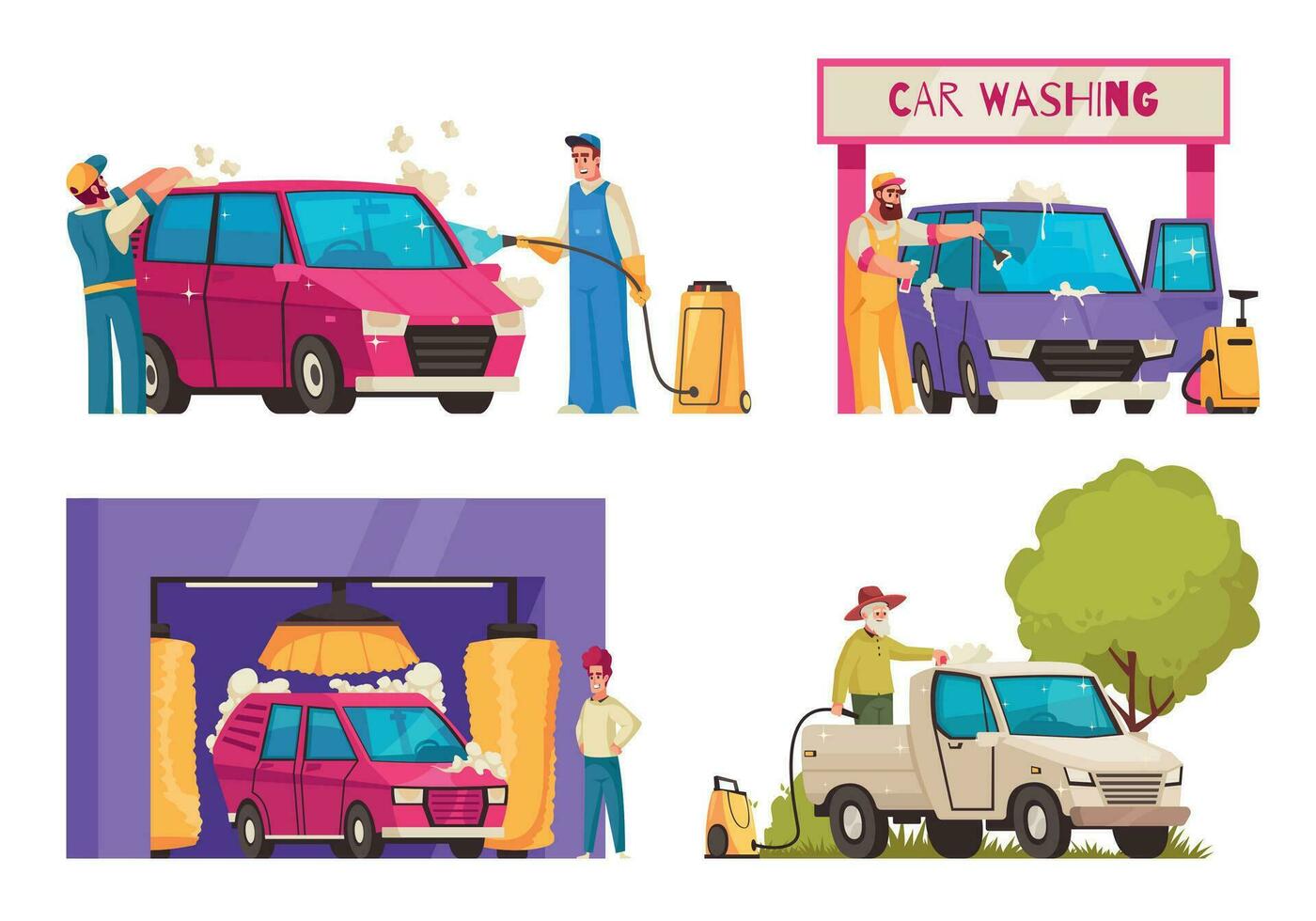 Car Wash Set vector