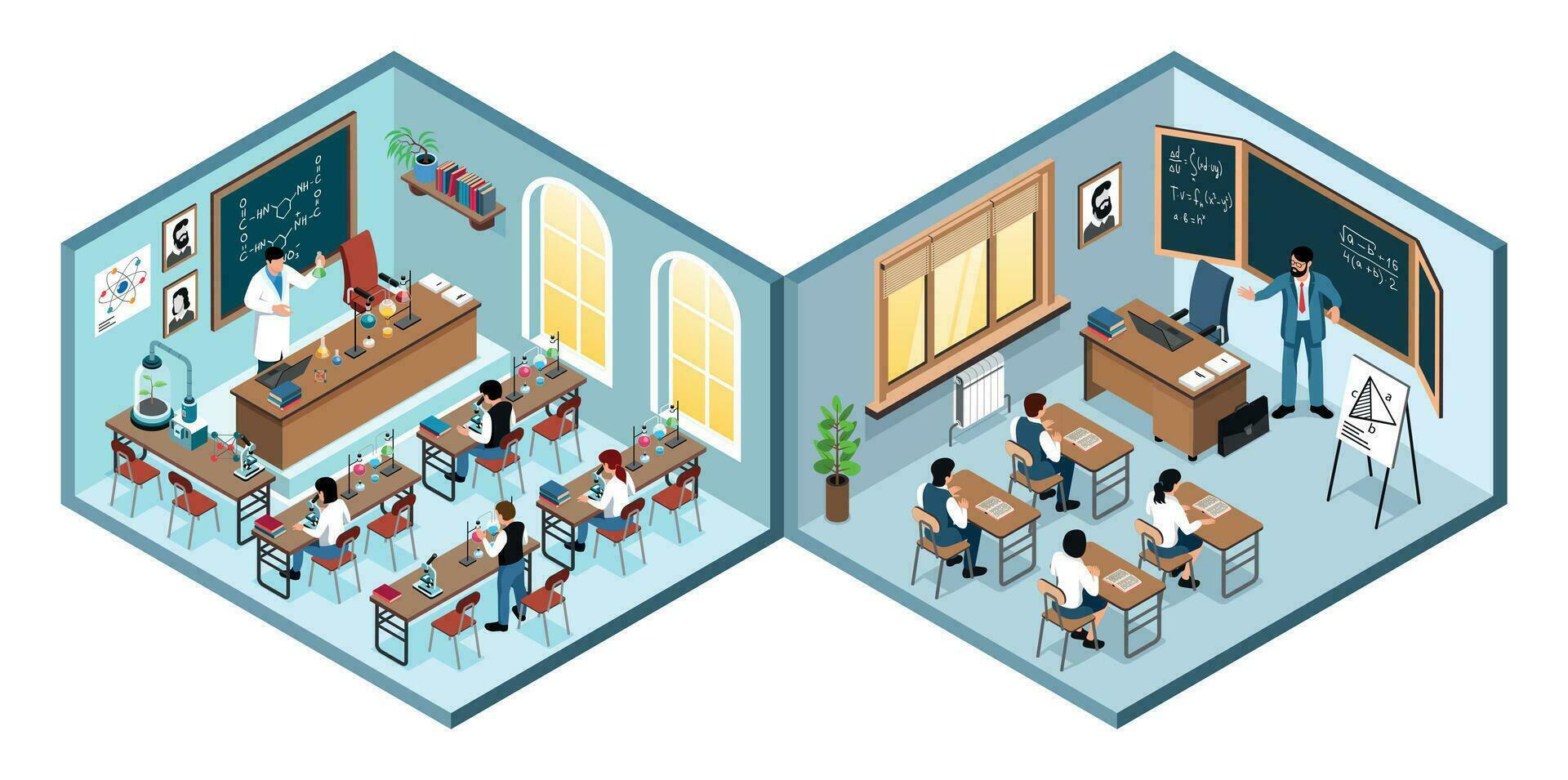 Isometric Class Interior Isolated Concept vector