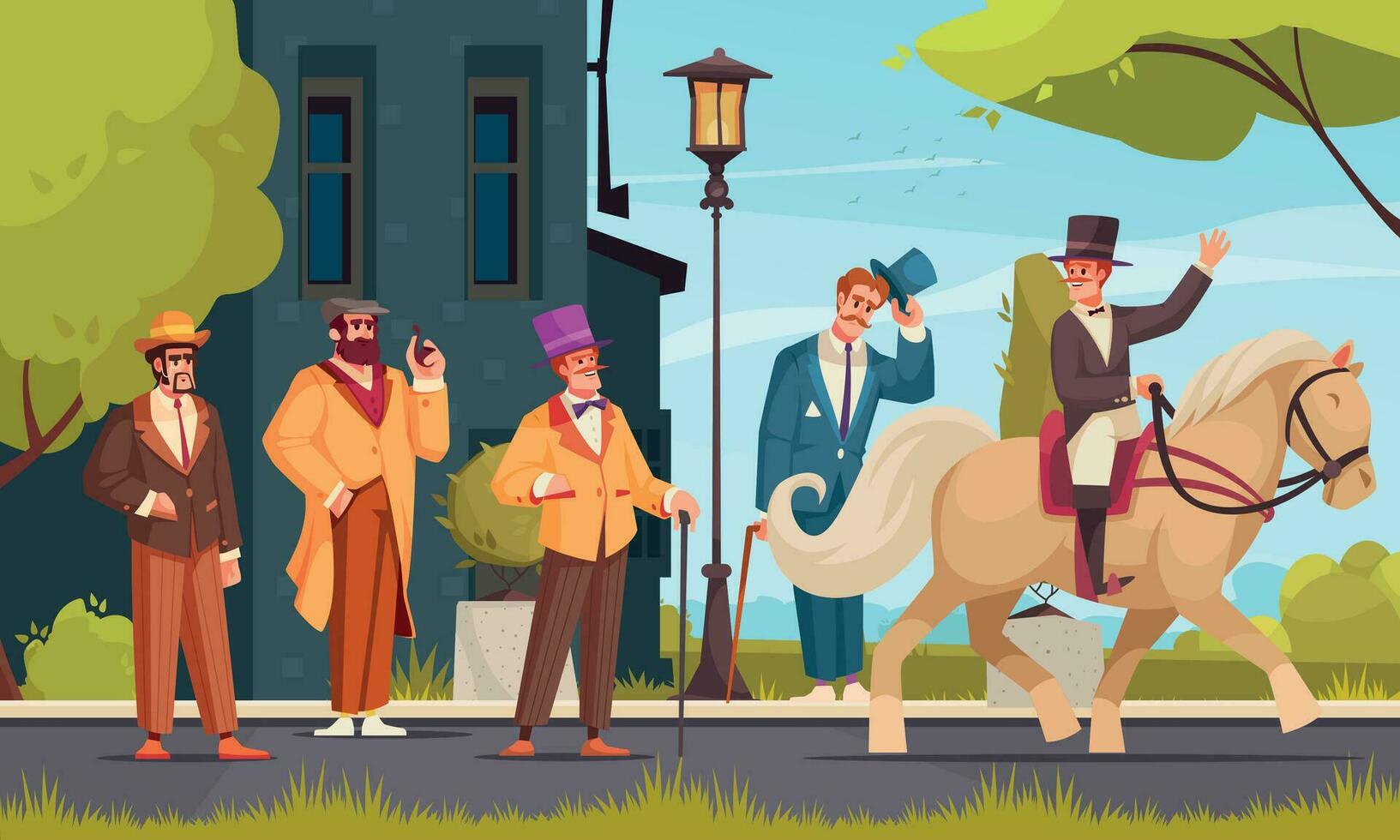 Gentlemen Cartoon Poster vector
