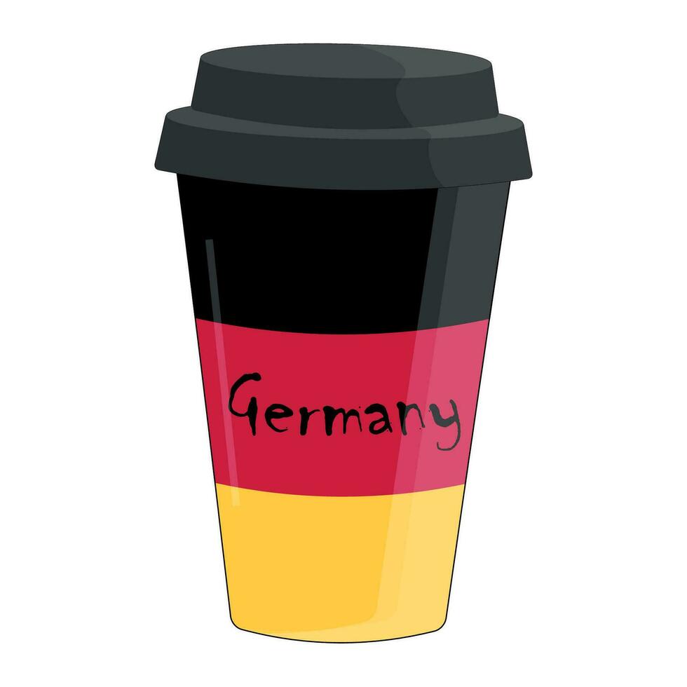 Coffee cup with a flag Germany. vector