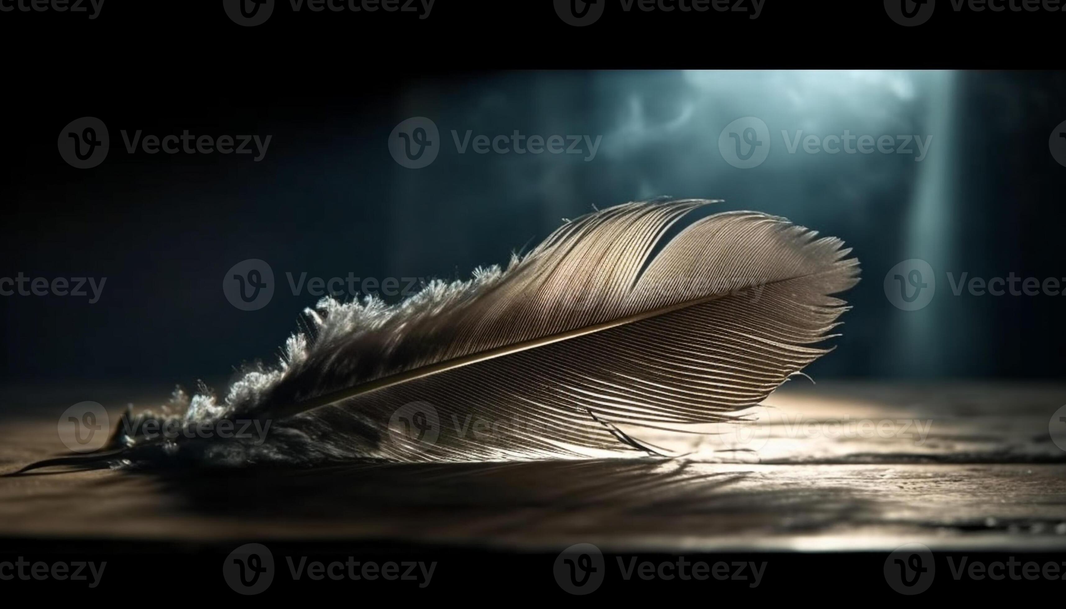 Feather quill pen on old paper background generated by AI 24789255