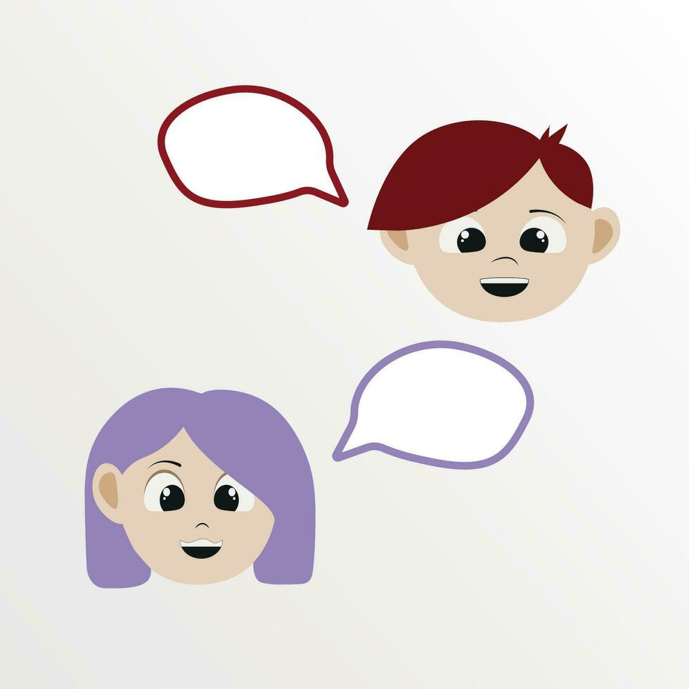 Boy and Girl talking to each other. vector