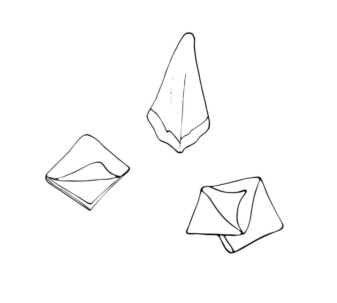 Dusters set vector illustration, doodle style isolated illustration of dusters. Sketch of folded cleaning duster