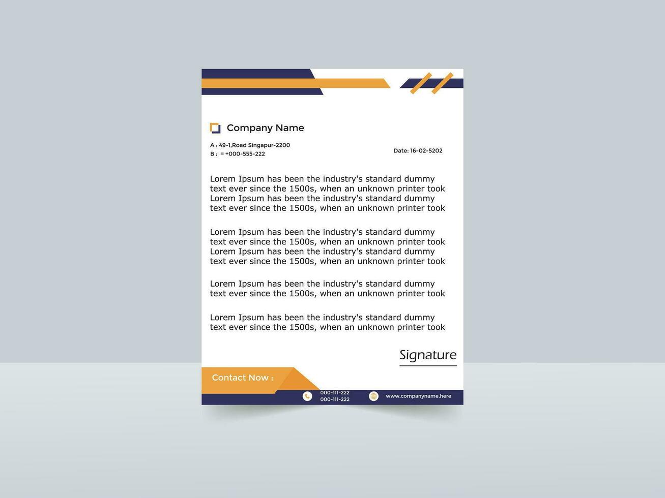 corporate letter head design template vector