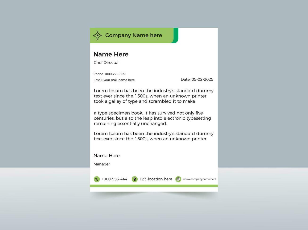 corporate letter head design template vector