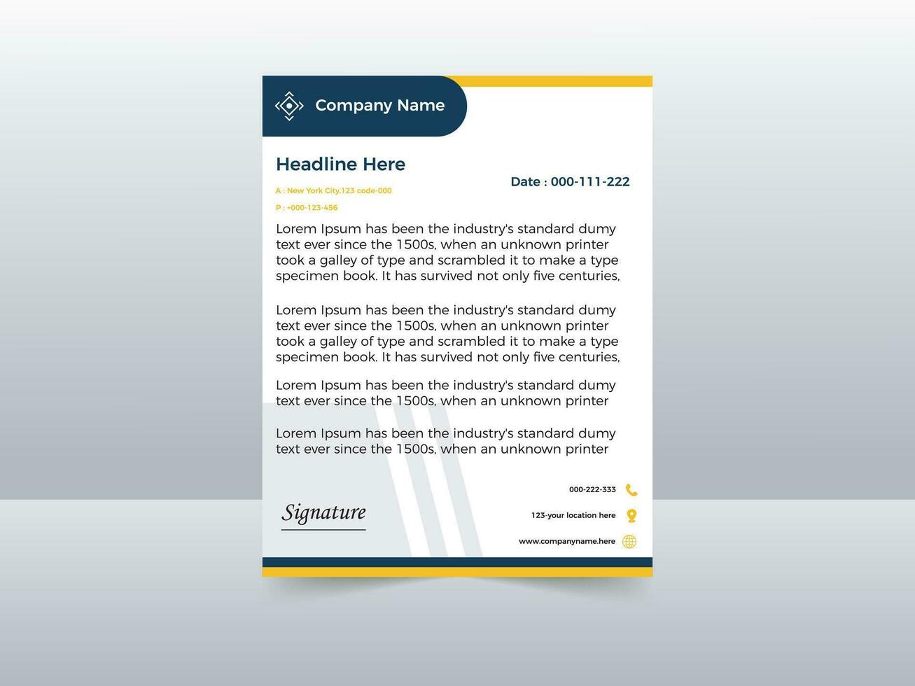 corporate letter head design template vector