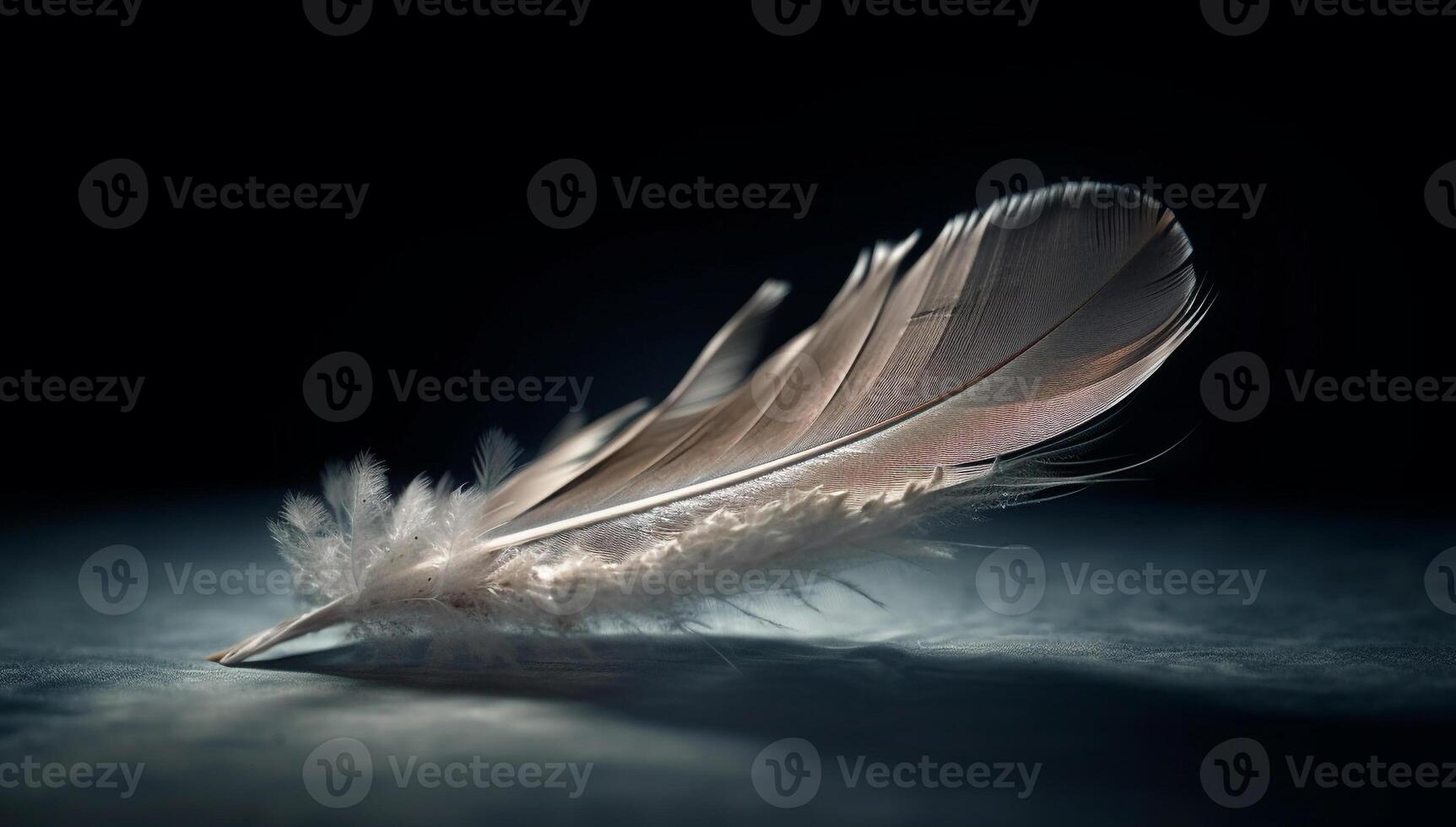 Feather's fragility showcases animal's elegance in nature generated by AI photo