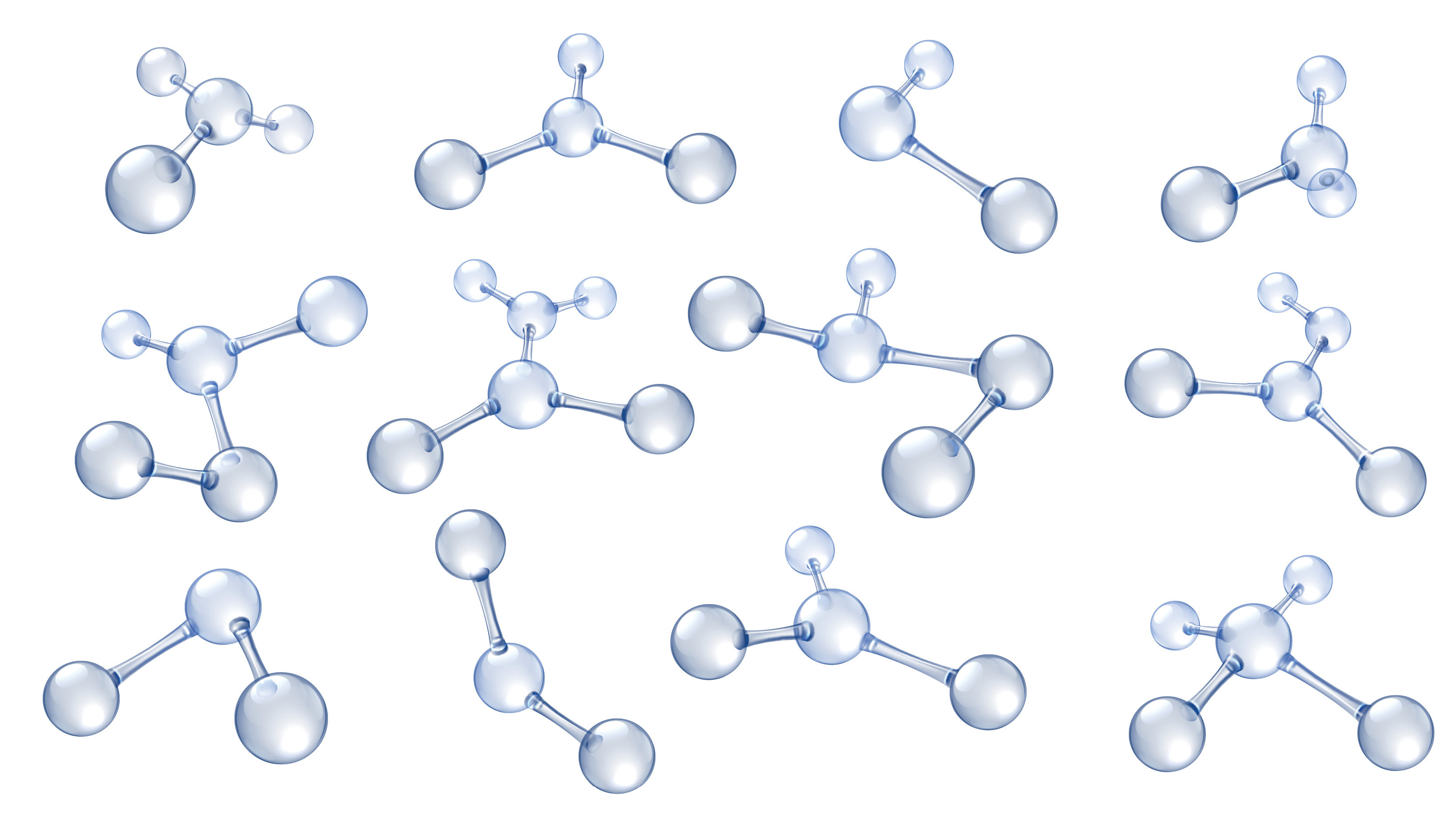 Molecule model. Hyaluronic acid molecules, chemical science organic