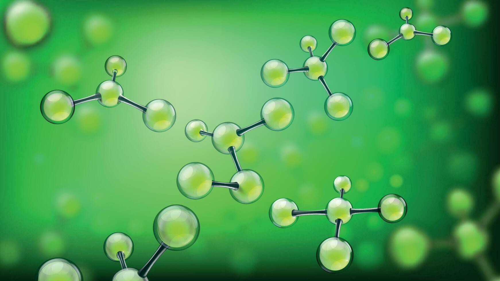 resumen moléculas. molecular estructuras, molécula esferas y médico investigación 3d vector antecedentes