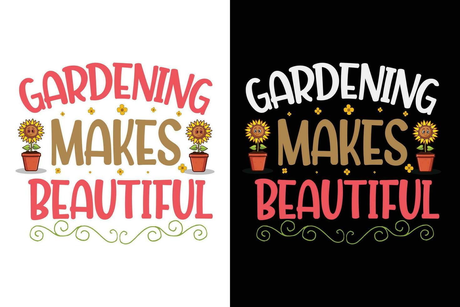 Unique and Trendy Gardening T-Shirt Designed for Green Thumbs vector