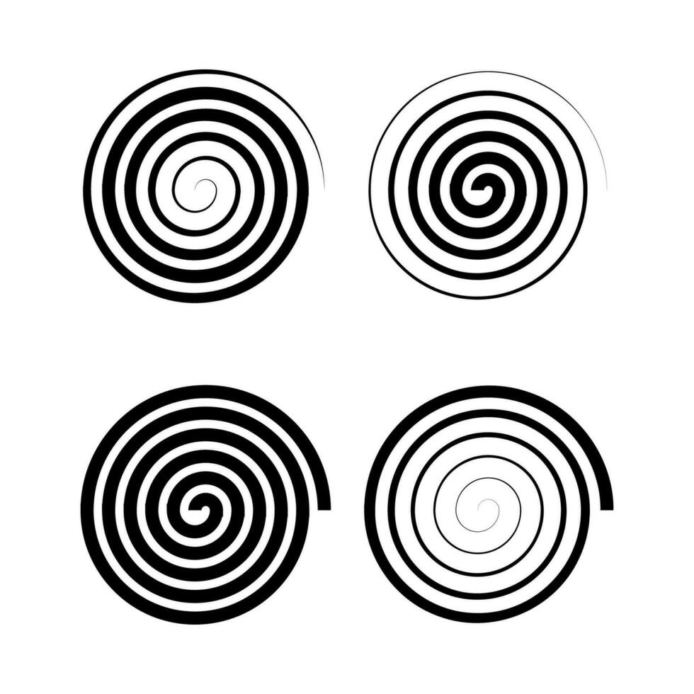 Radial swirl, twirl curvy, wavy lines element. vector