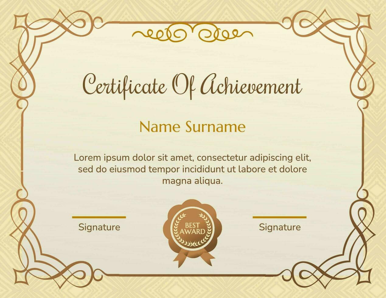 Victorian Certificate of Achievement template