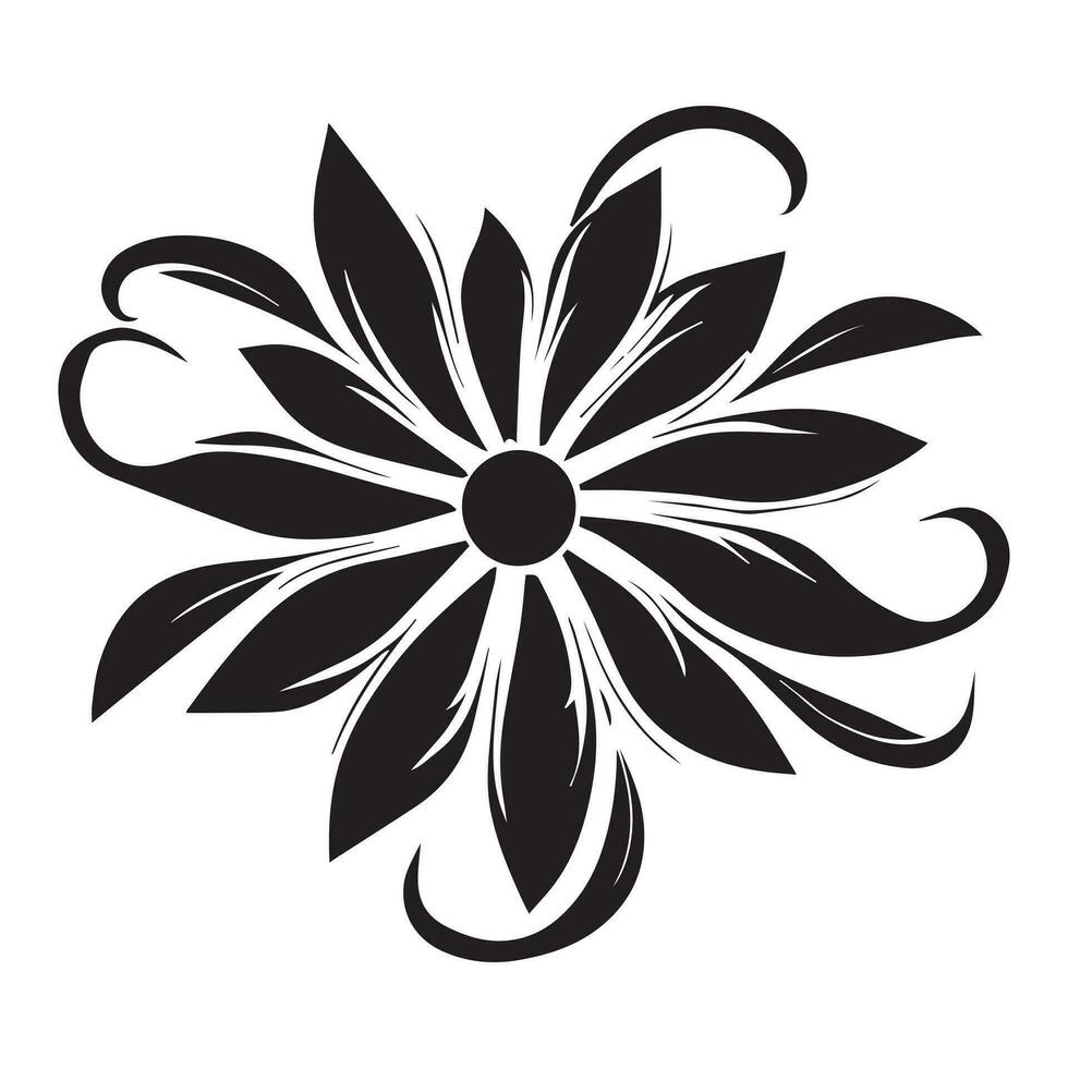 floral flor diseño vector ilustración negro color