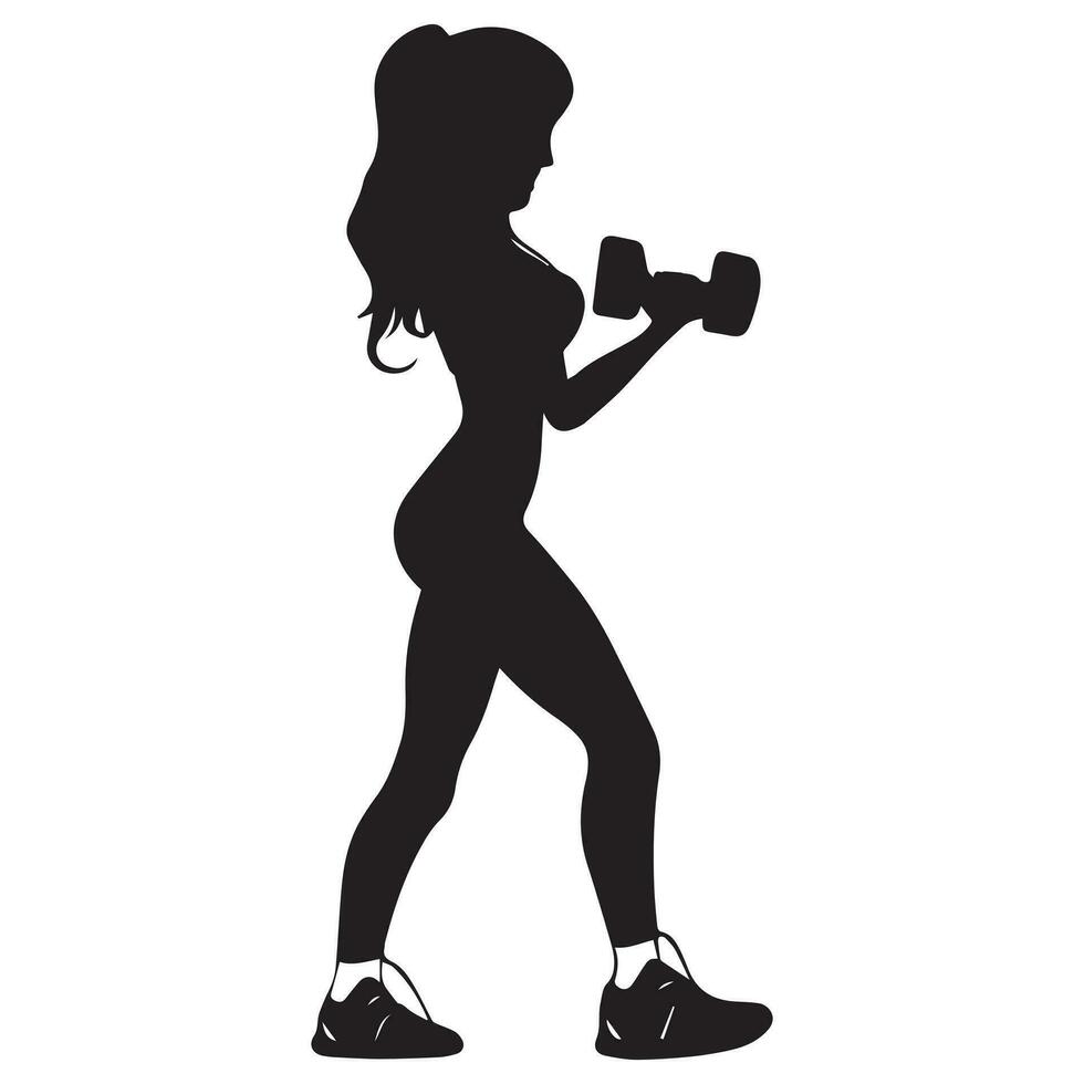 A Girl Doing Yoga vector silhouette