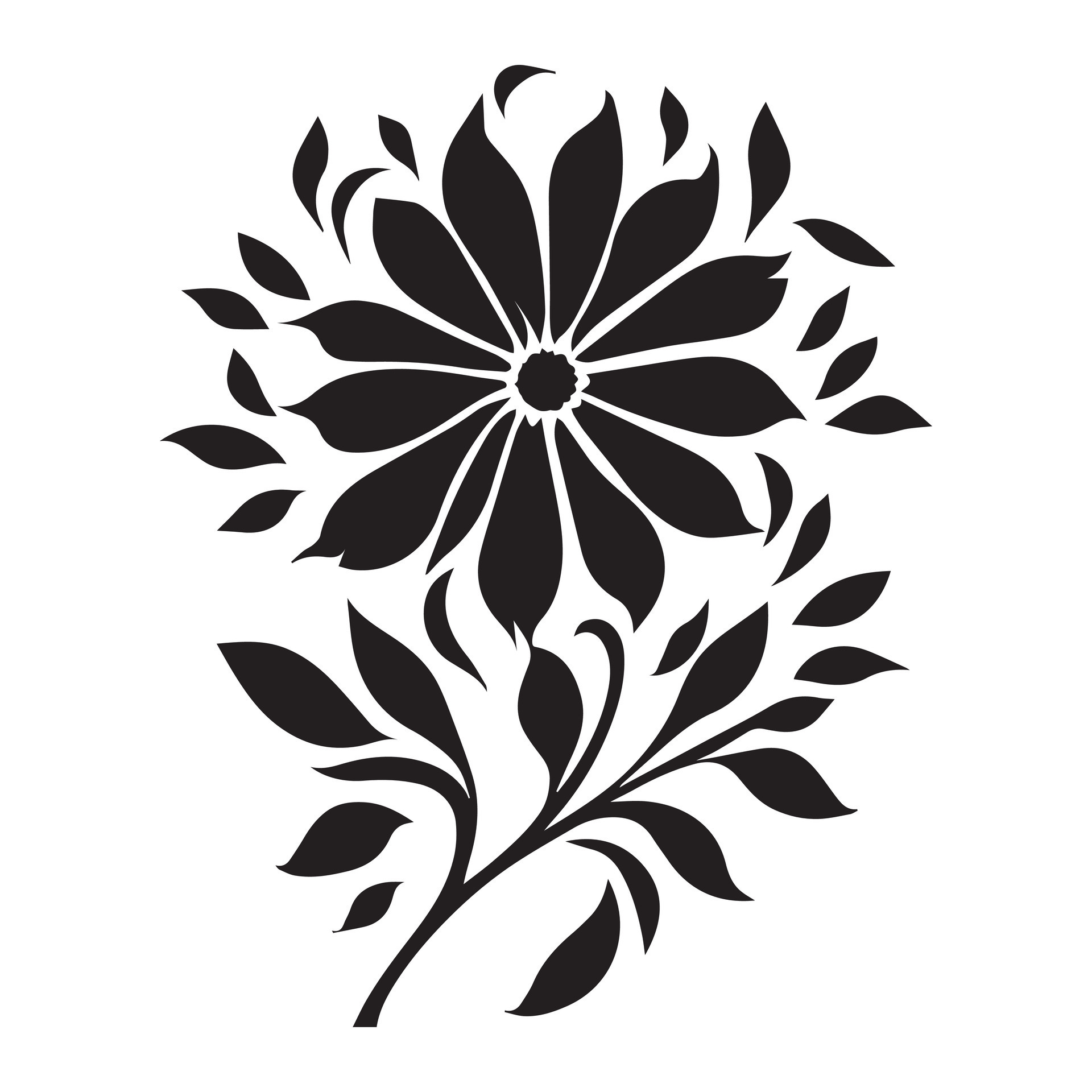 Floral Flower Vector Design Black Color Illustration 24790111 Vector