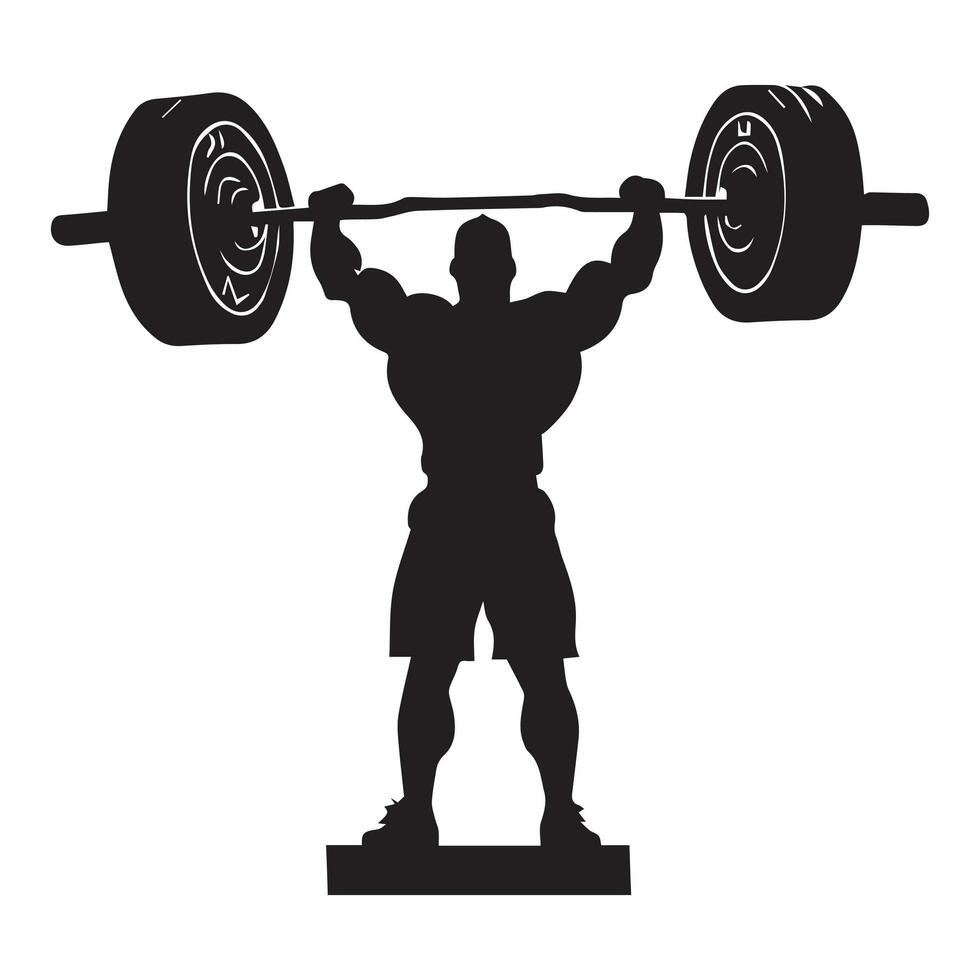 Weightlifter Vector Silhouette black color