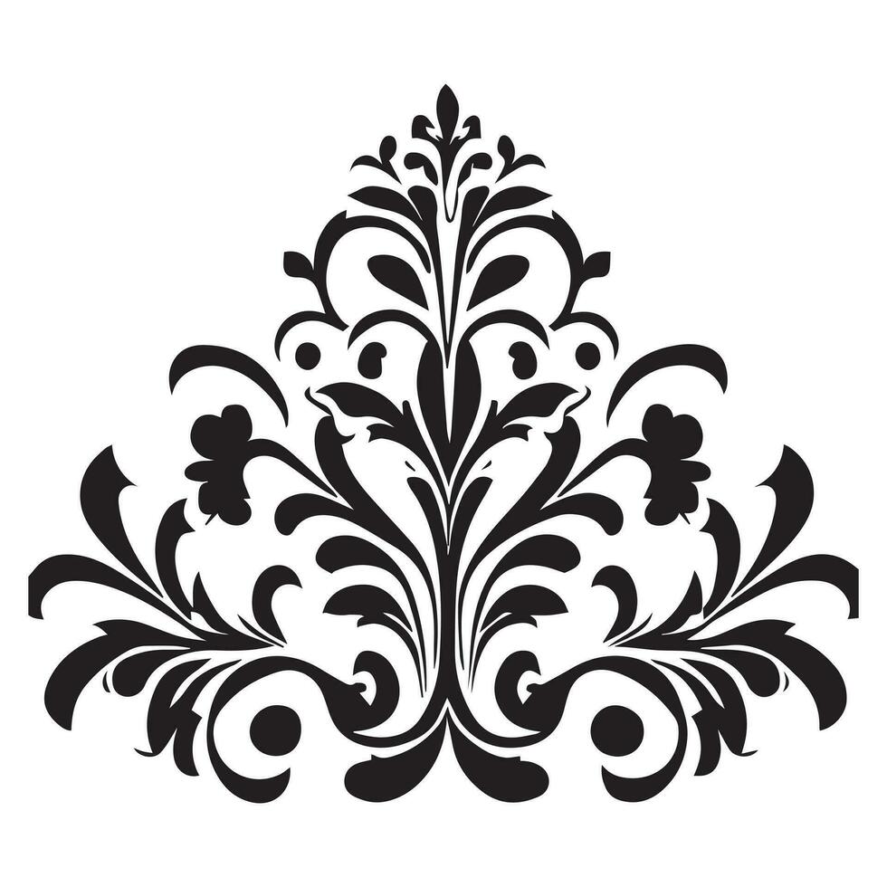 Floral Pattern Line art Illustration Black color, Floral Silhouette Line Art vector