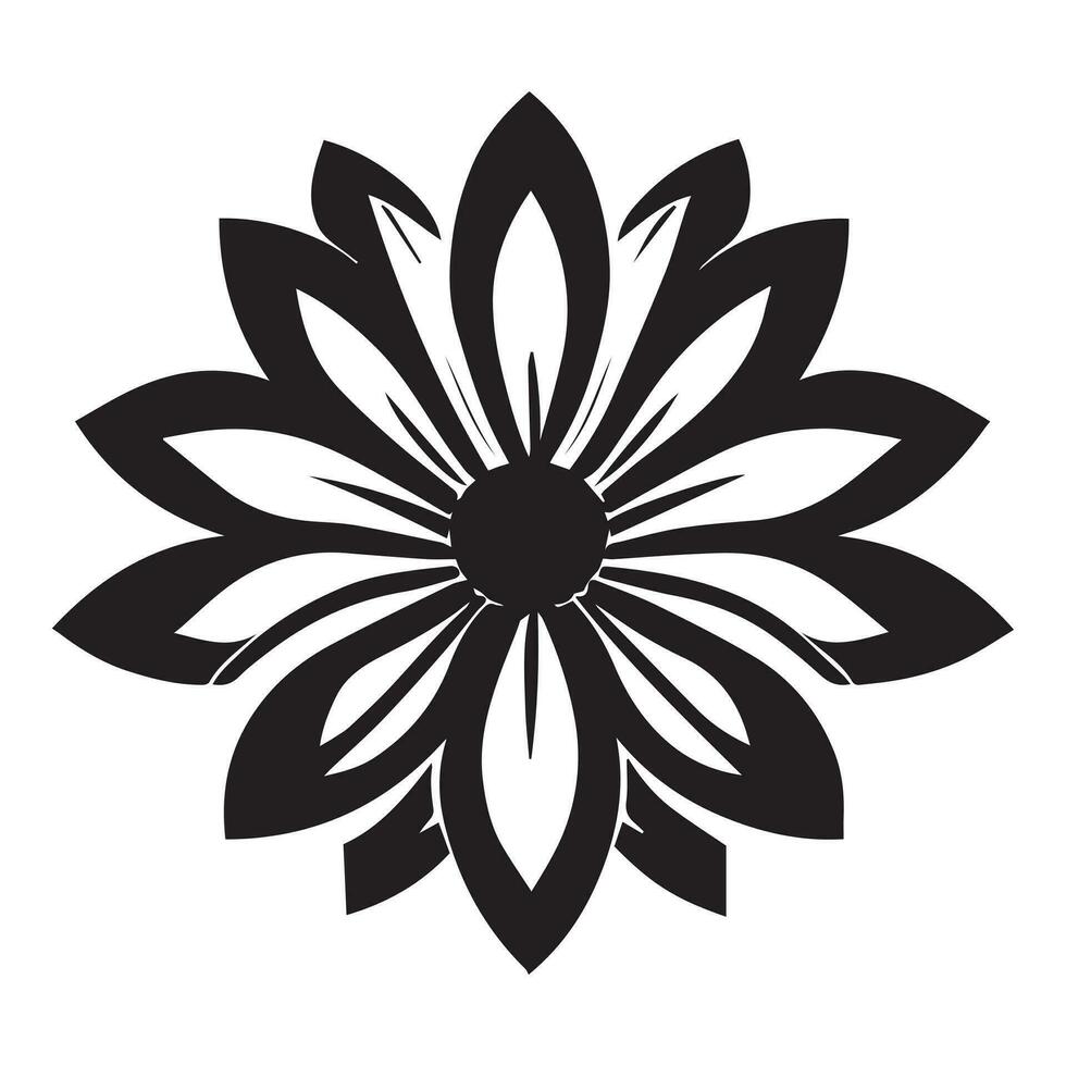 flor diseño vector ilustración negro color