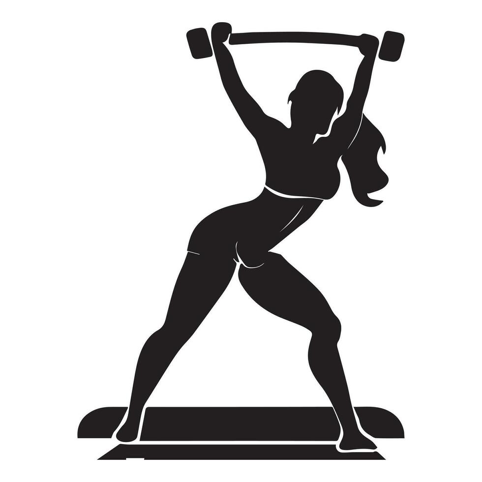 A Girl Doing Yoga vector silhouette