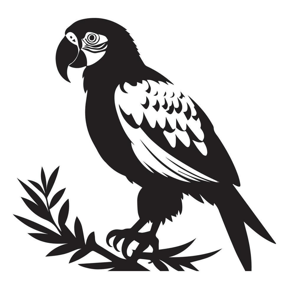 Parrot Vector Clipart, Parrot Vector Logo illustration, this is a Parrot Silhouette,