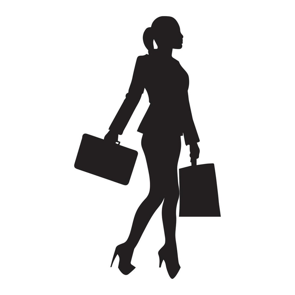 A Business Women Vector Silhouette Illustration