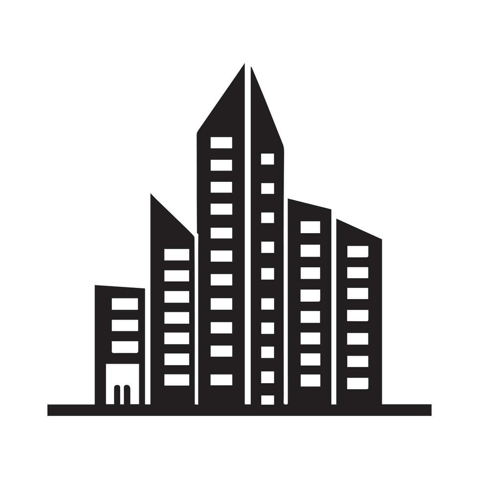 Building City Vector Silhouette Illustration