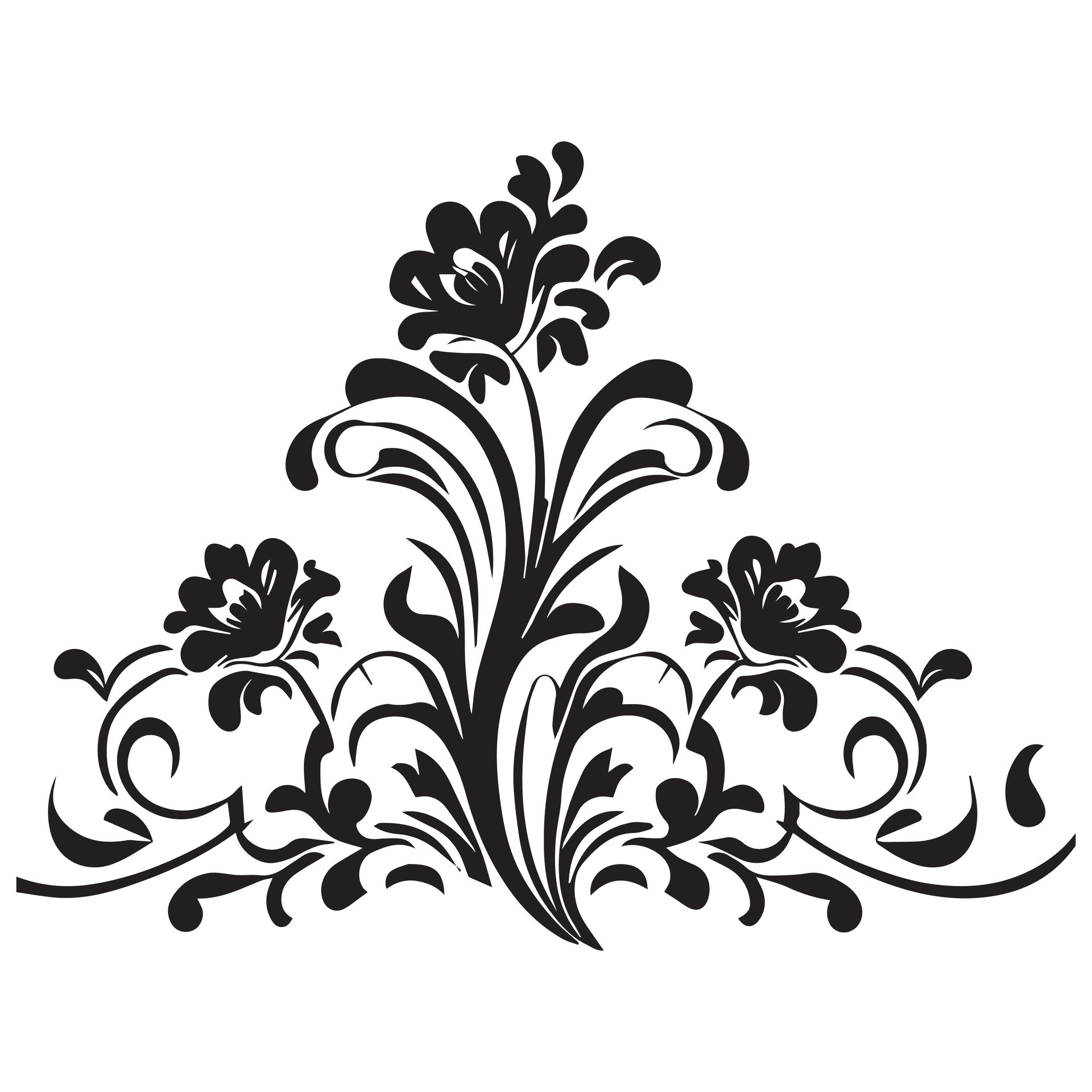 Floral Flower Vector Line art Illustration, Floral Flower vector