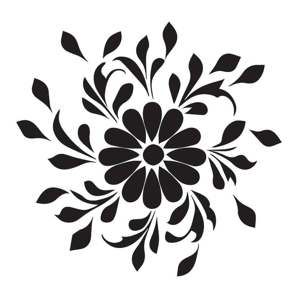 flor diseño vector ilustración negro color