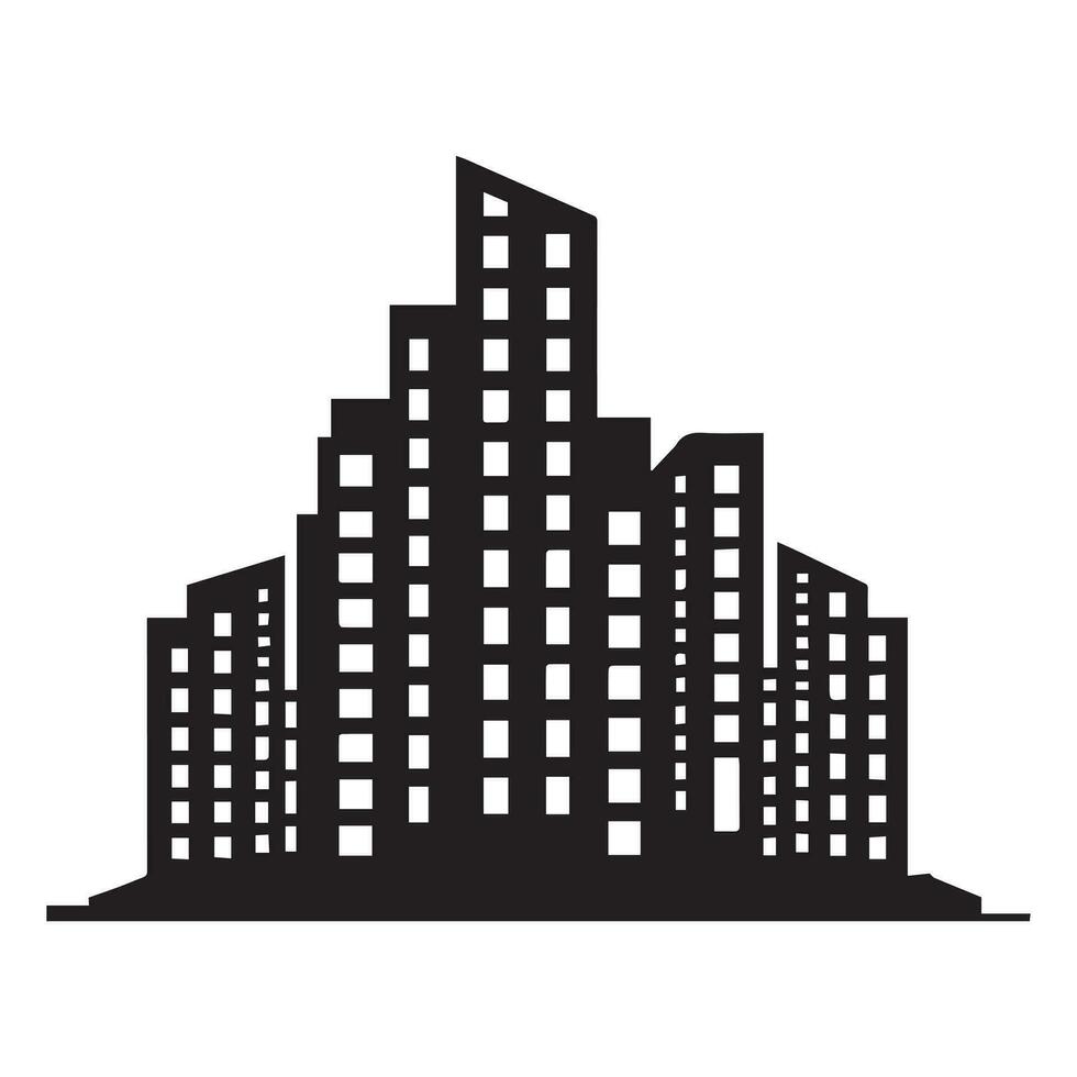 edificio ciudad vector silueta ilustración