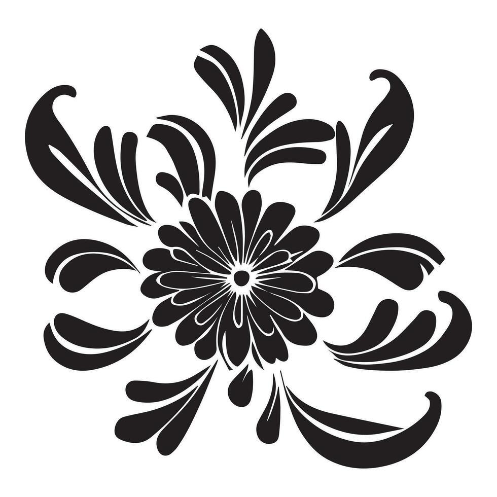 floral flor diseño vector ilustración negro color