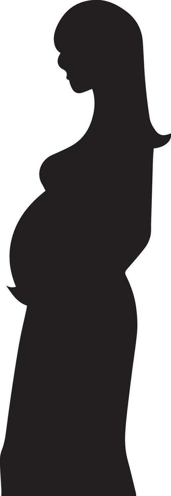 A Pregnancy Women Vector silhouette