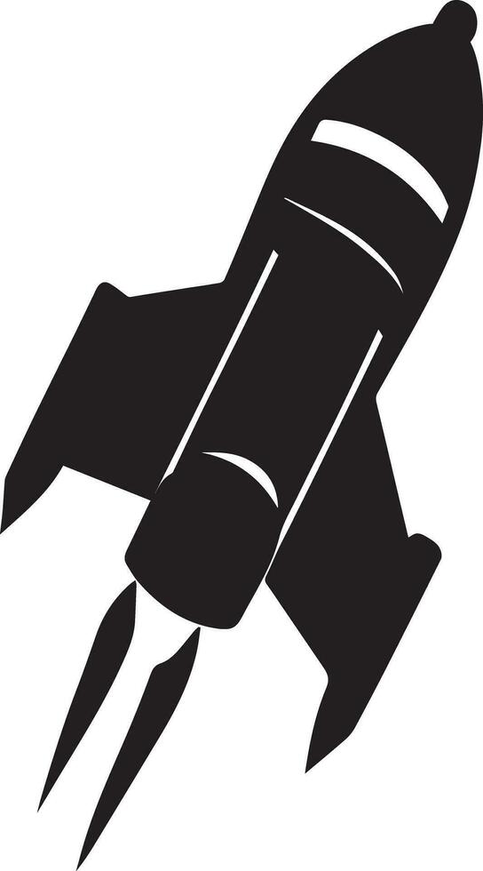 Rocket Vector Silhouette Illustration black color
