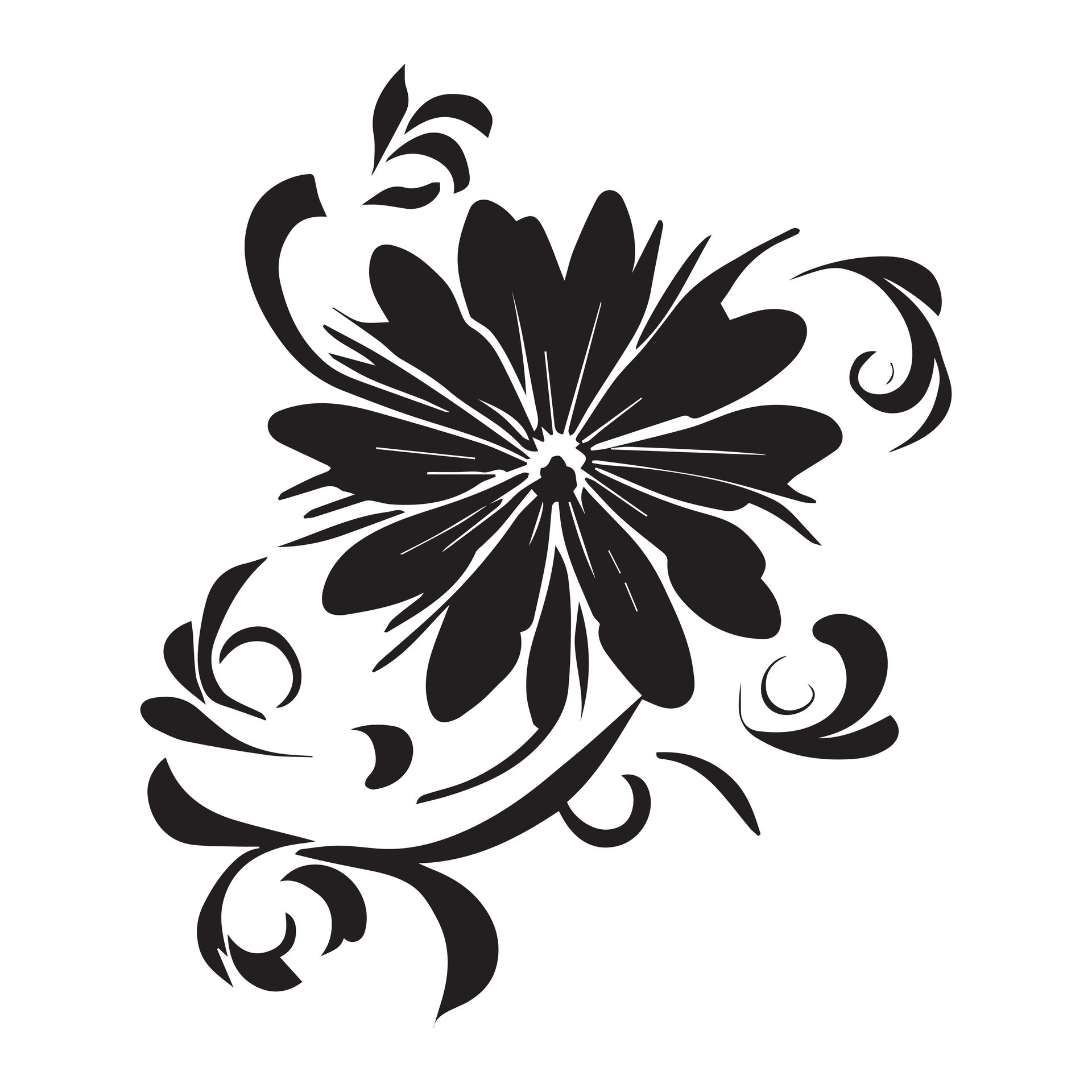 Floral Flower Vector Design Black Color Illustration 24790405 Vector ...
