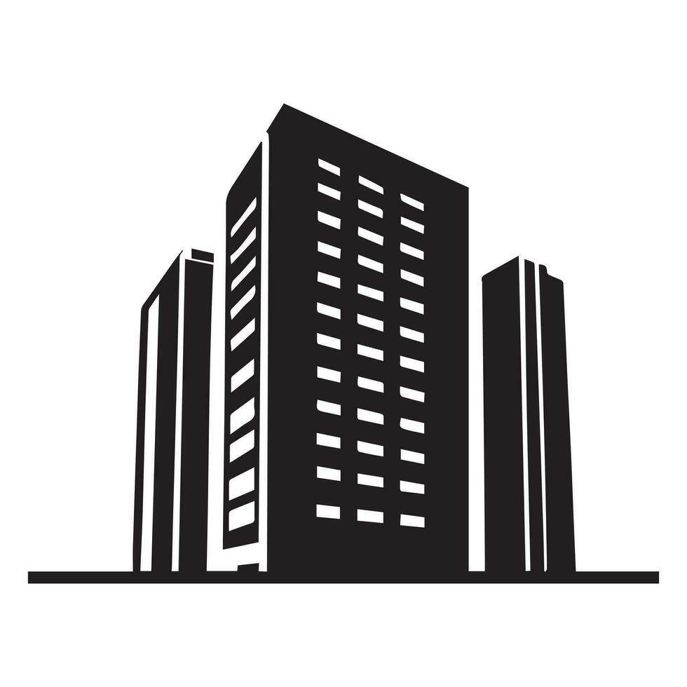 Tall Building Vector Silhouette