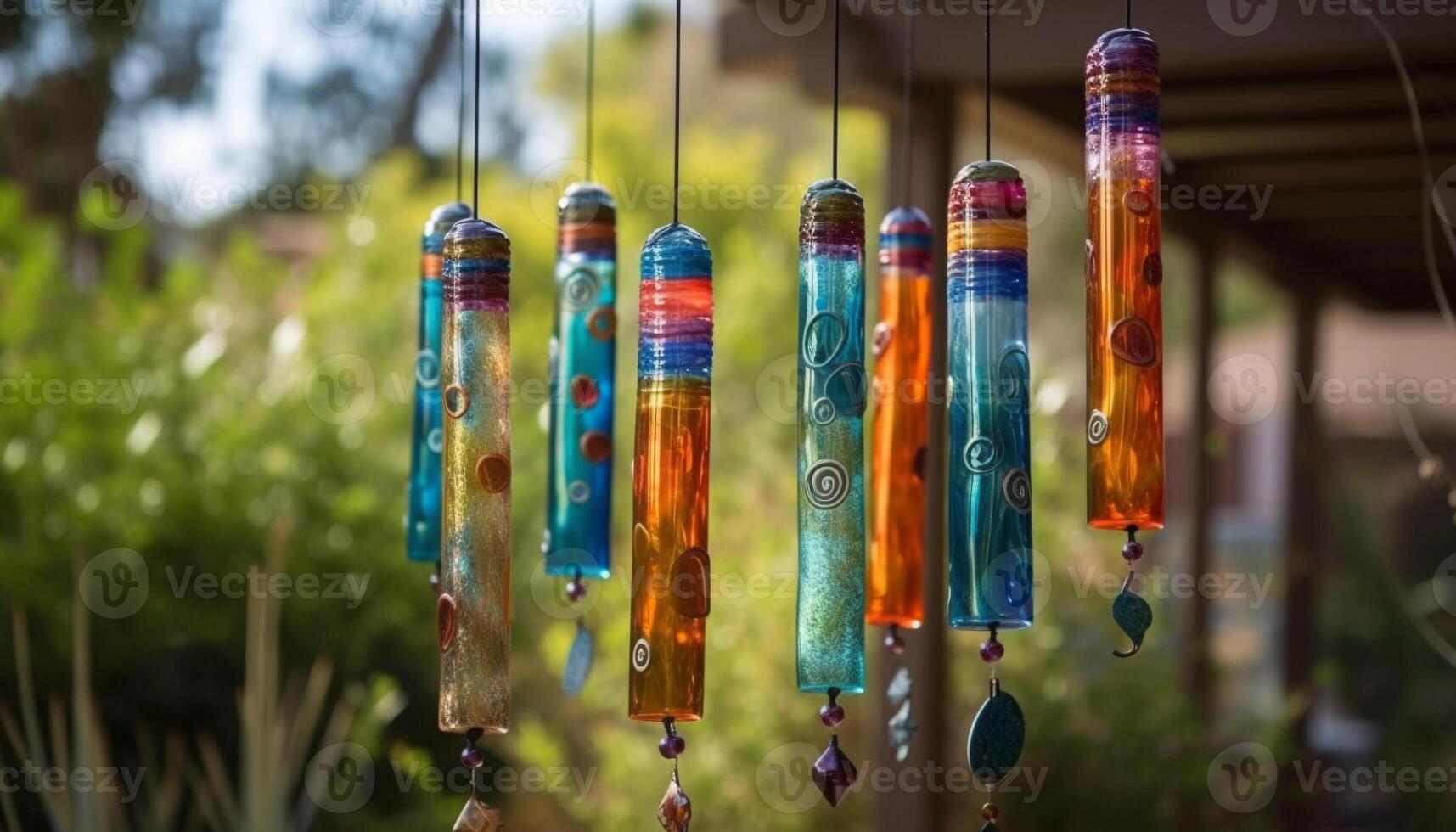 Hanging wind chime symbolizes vibrant Chinese culture generated by AI photo